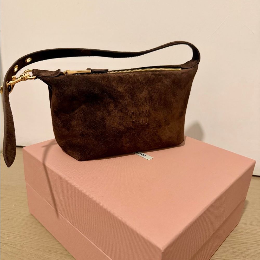 Miu Miu Brown Suede Shoulder Bag